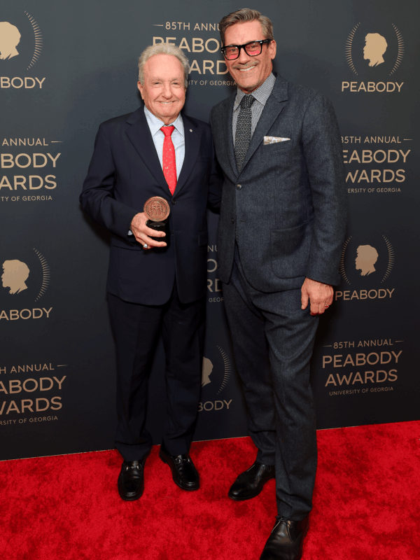 Lorne Michaels (Saturday Night Live, Institutional Award) and presenter Jon Hamm