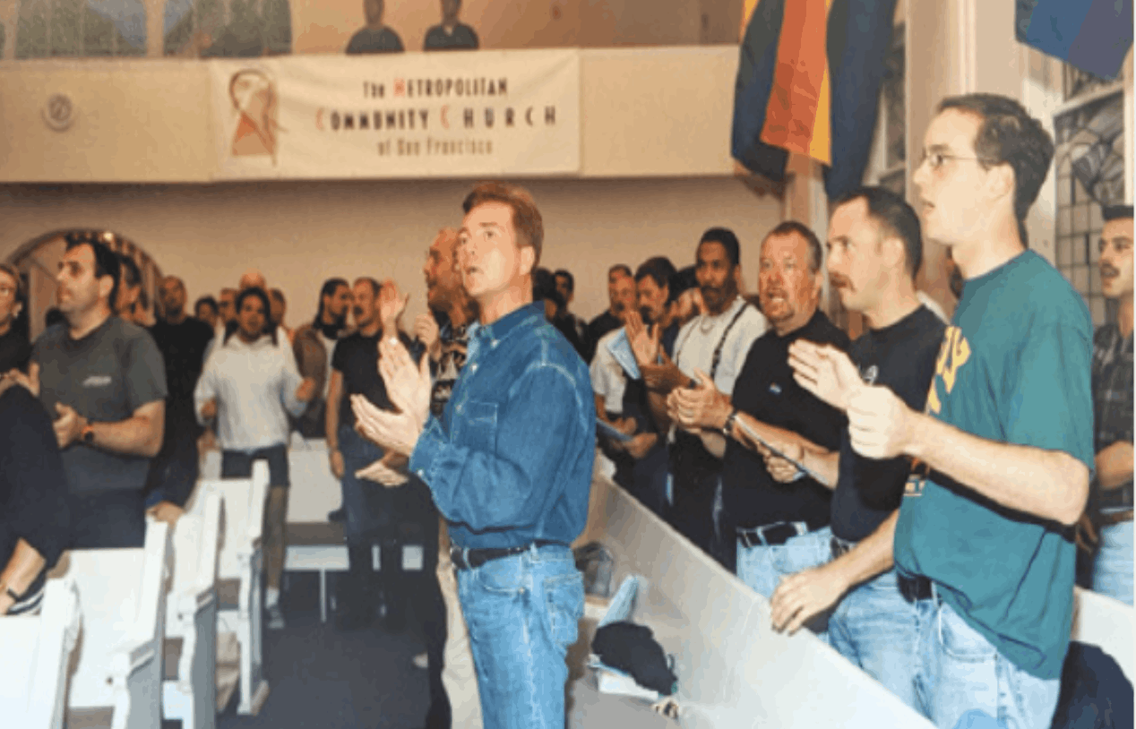 Worshippers in a church